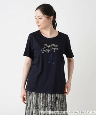 ＜Leilian plus house (Women/大きいサイズ)＞Ｔシャツ【Ｌｅｉｌｉａｎ　ＷＨＩＴＥ　ＬＡＢＥＬ】