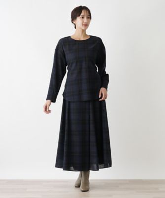 タータンチェックブラウス