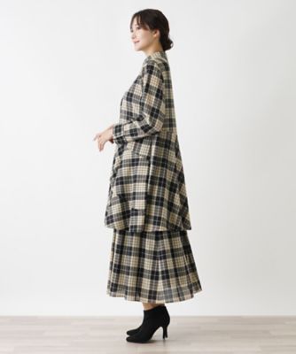 タータンチェックシャツブラウス | Leilian plus house (Women/大きい