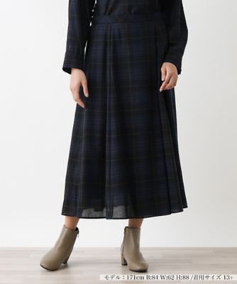 ＜Leilian plus house (Women/大きいサイズ)＞タータンチェックフレアスカート