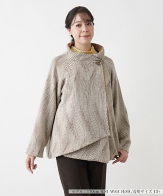 ＜Leilian plus house (Women/大きいサイズ)＞スタンドカラーラップジャケット
