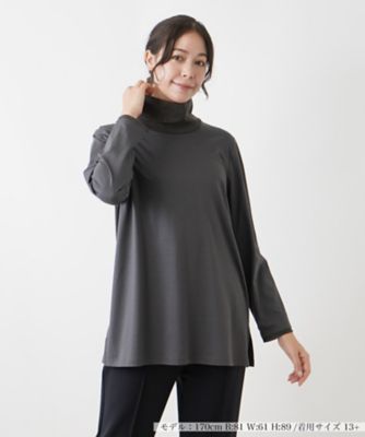 ＜Leilian plus house (Women/大きいサイズ)＞ハイネックロングカットソー