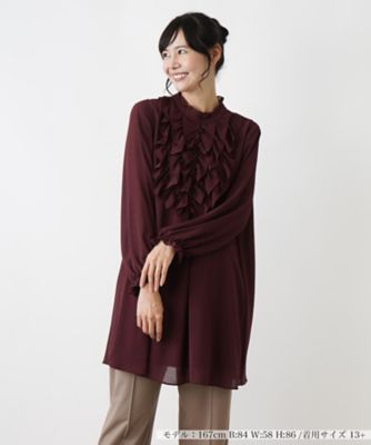＜Leilian plus house (Women/大きいサイズ)＞チュニック丈フロントフリルブラウス