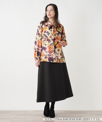 プリントボウタイブラウス【ROCHAS Premiere