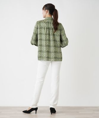 Leilian PLUS HOUSE / レリアンプラスハウス チェックボウタイブラウス【ROCHAS Premiere】【ERICA】 チェックボウタイブラウス【ROCHAS Premiere】【ERICA
