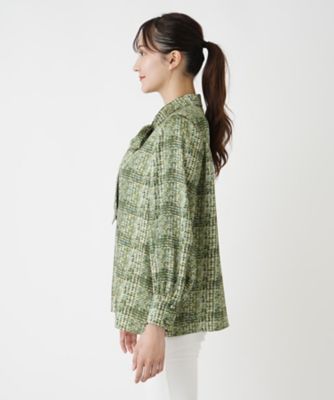 チェックボウタイブラウス【ROCHAS Premiere