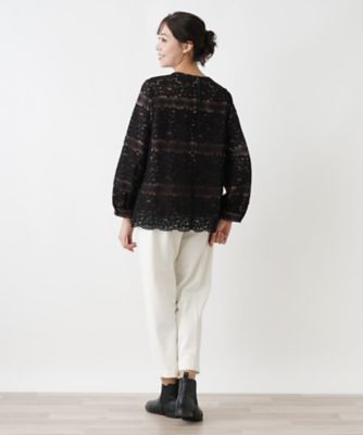 レースプルオーバーブラウス【ＲＯＣＨＡＳ　Ｐｒｅｍｉｅｒｅ】