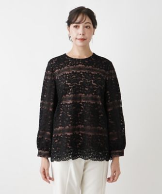 レースプルオーバーブラウス【ＲＯＣＨＡＳ　Ｐｒｅｍｉｅｒｅ】