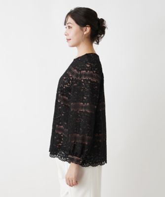 レースプルオーバーブラウス【ＲＯＣＨＡＳ　Ｐｒｅｍｉｅｒｅ】