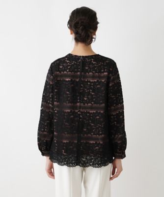レースプルオーバーブラウス【ＲＯＣＨＡＳ　Ｐｒｅｍｉｅｒｅ】