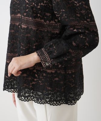 レースプルオーバーブラウス【ＲＯＣＨＡＳ　Ｐｒｅｍｉｅｒｅ】