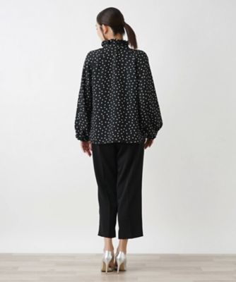 Leilian PLUS HOUSE / レリアンプラスハウス ドット柄ロングスリーブブラウス ドット柄ロングスリーブブラウス | Leilian plus house (Women