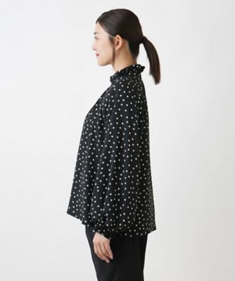Leilian PLUS HOUSE / レリアンプラスハウス ドット柄ロングスリーブブラウス ドット柄ロングスリーブブラウス | Leilian plus house (Women