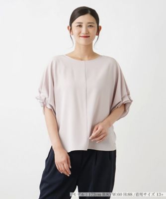 ＜Leilian plus house (Women/大きいサイズ)＞クルーネックハーフスリーブブラウス【ＮＥＭＩＫＡ】