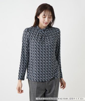 Leilian PLUS HOUSE / レリアンプラスハウス プリントハイネックカットソー プリントハイネックカットソー | Leilian plus house (Women