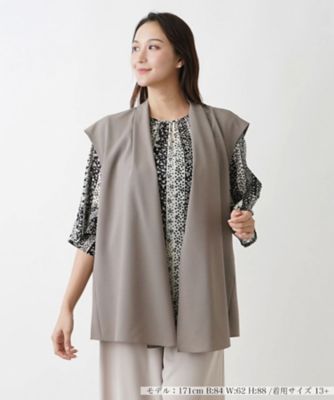 ＜Leilian plus house (Women/大きいサイズ)＞羽織りベスト【Ｌｅｉｌｉａｎ　ＷＨＩＴＥ　ＬＡＢＥＬ】