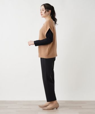 カシミヤクルーネックニットベスト