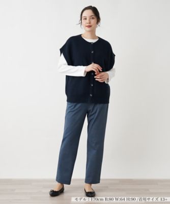 カシミヤクルーネックニットベスト