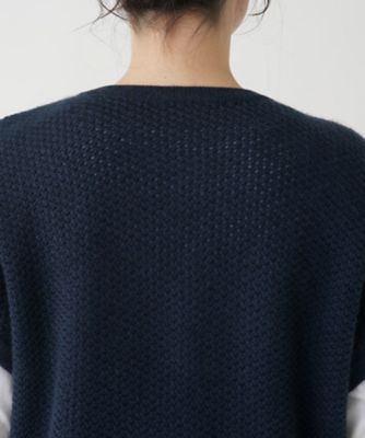 カシミヤクルーネックニットベスト