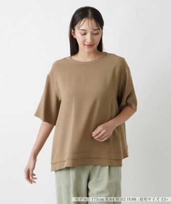 大きいサイズ！レリアン　 フリル　刺繍デザインカットソー 店舗人気】レース刺繍七分袖カットソー【Leilian WHITE LABEL