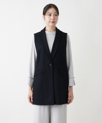 美品レリアン　プラスハウス　春夏ベスト　ネイビー 美品レリアン プラスハウス 春夏ベスト ネイビー