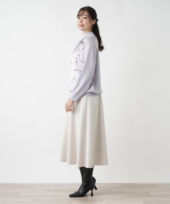 異素材切替ハイネックプルオーバー