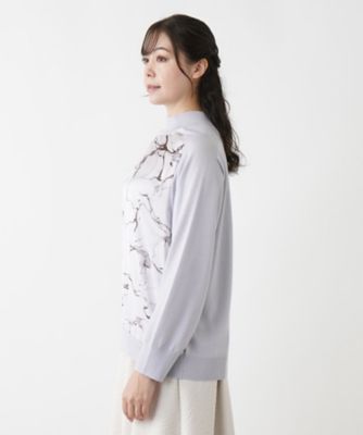 異素材切替ハイネックプルオーバー