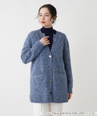 ＜Leilian plus house (Women/大きいサイズ)＞カシミヤ混ニットカーディガン【Ｌｅｉｌｉａｎ　ＷＨＩＴＥ　ＬＡＢＥＬ】【ＢＩＡＧＩＯＬＩ】