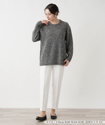 カシミヤ混ケーブル編みニット【Ｌｅｉｌｉａｎ　ＷＨＩＴＥ　ＬＡＢＥＬ】【ＢＩＡＧＩＯＬＩ】