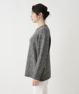 カシミヤ混ケーブル編みニット【Ｌｅｉｌｉａｎ　ＷＨＩＴＥ　ＬＡＢＥＬ】【ＢＩＡＧＩＯＬＩ】