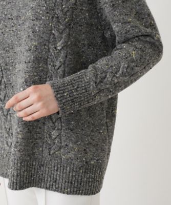カシミヤ混ケーブル編みニット【Ｌｅｉｌｉａｎ　ＷＨＩＴＥ　ＬＡＢＥＬ】【ＢＩＡＧＩＯＬＩ】