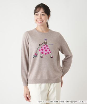 ＜Leilian plus house (Women/大きいサイズ)＞クルーネックニット【Ｌｅｉｌｉａｎ　ＷＨＩＴＥ　ＬＡＢＥＬ】