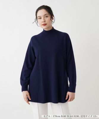 ＜Leilian plus house (Women/大きいサイズ)＞ハイネックニットチュニック【Ｌｅｉｌｉａｎ　ＷＨＩＴＥ　ＬＡＢＥＬ】