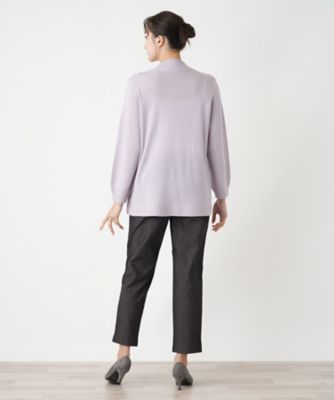 店舗人気】ケーブル編み切替ハイネックニット【Leilian