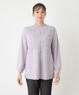 新品タグ付き✨ Leilian レリアン 13+ アンゴラ混 ニット ケーブル 新品タグ付き✨ Leilian レリアン 13+ アンゴラ混 ニット