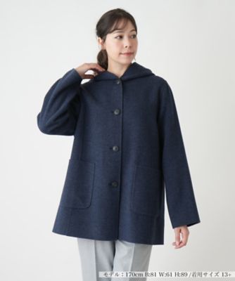 ＜Leilian plus house (Women/大きいサイズ)＞フーデッドショートコート【Ｌｅｉｌｉａｎ　ＷＨＩＴＥ　ＬＡＢＥＬ】
