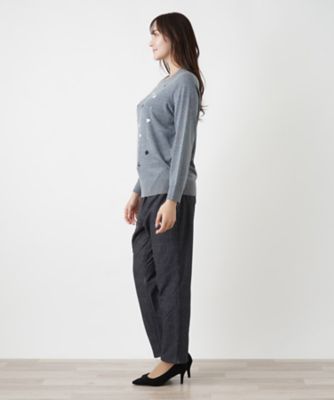 【店舗人気】モチーフ刺繍クルーネックニット【Ｌｅｉｌｉａｎ　ＷＨＩＴＥ　ＬＡＢＥＬ】
