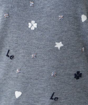 【店舗人気】モチーフ刺繍クルーネックニット【Ｌｅｉｌｉａｎ　ＷＨＩＴＥ　ＬＡＢＥＬ】