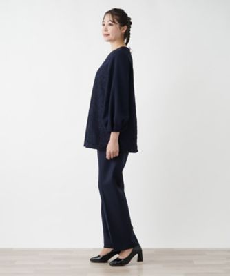 Leilian PLUS HOUSE / レリアンプラスハウス ノーカラーブラウス【BOURGE】 ノーカラーブラウス【BOURGE】|レリアン プラスハウス