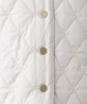 中わた入りノーカラージャケット【Leilian WHITE