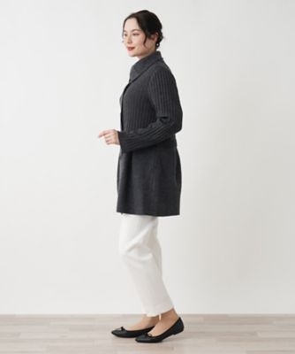 編地切替ロングカーディガン【Ｌｅｉｌｉａｎ　ＷＨＩＴＥ　ＬＡＢＥＬ】