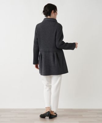 編地切替ロングカーディガン【Ｌｅｉｌｉａｎ　ＷＨＩＴＥ　ＬＡＢＥＬ】