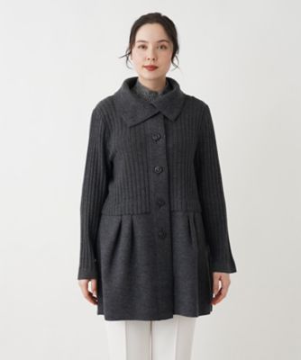 編地切替ロングカーディガン【Ｌｅｉｌｉａｎ　ＷＨＩＴＥ　ＬＡＢＥＬ】