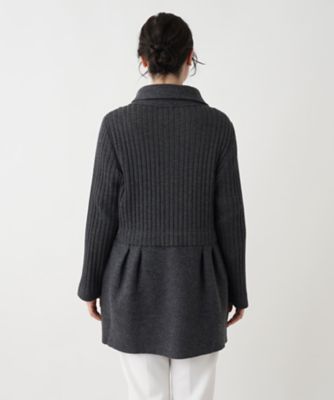 編地切替ロングカーディガン【Ｌｅｉｌｉａｎ　ＷＨＩＴＥ　ＬＡＢＥＬ】