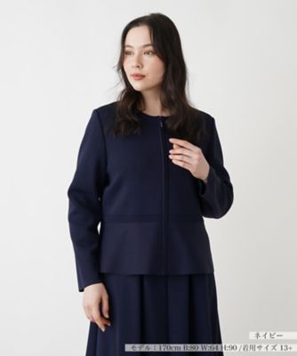 ＜Leilian plus house (Women/大きいサイズ)＞ペプラムジャケット【Ｌｅｉｌｉａｎ　ＷＨＩＴＥ　ＬＡＢＥＬ】