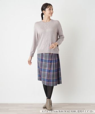 ケーブル編みクルーネックニット | Leilian plus house (Women