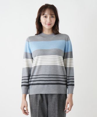 マルチボーダーハイネックニット【Ｌｅｉｌｉａｎ　ＷＨＩＴＥ　ＬＡＢＥＬ】