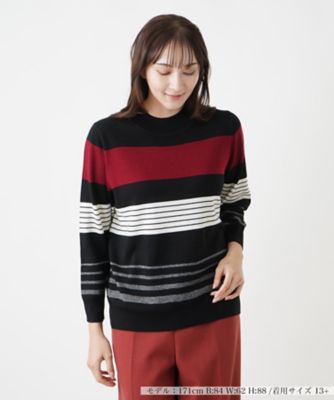 マルチボーダーハイネックニット【Ｌｅｉｌｉａｎ　ＷＨＩＴＥ　ＬＡＢＥＬ】
