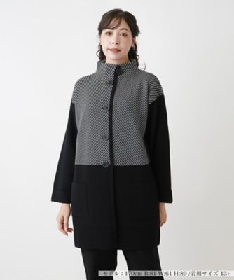 ユーニス ニット ジャカード コート 店舗人気】ジャカードニットコート | Leilian plus house (Women