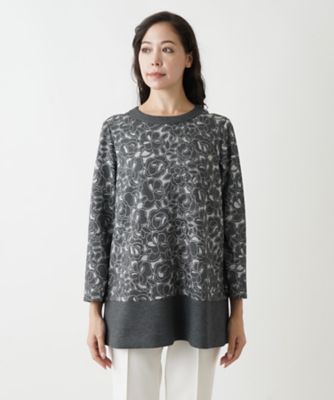 極美品✨Leilian 13＋ 洗える フラワープリントチュニック